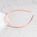 Pink frosted plastic headband with teeth, slim anti-slip hair hoop for women and girls daily use. - Narrow Edge / Light Pink