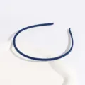 Matte blue plastic thin headband with anti-slip teeth, minimalist daily hair accessory for women. - Narrow Edge / Navy Blue