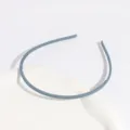 Blue frosted plastic thin headband with teeth, solid color non-slip hair accessory for daily wear - Narrow Edge / Lake Blue