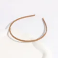 Brown frosted plastic headband with teeth, thin anti-slip hair hoop for daily fashion styling. - Narrow Edge / Brown