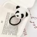 Cute plush panda head hair tie black elastic band sweet cartoon hair accessories daily wear - Panda Head Hair Tie
