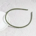 Green frosted plastic headband with anti-slip teeth, stylish thin hair hoop for daily wear. - Narrow Edge / Green
