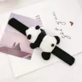 Cute plush panda hair clip brooch bag charm cartoon animal accessory for women girls - Panda Slap Bracelet