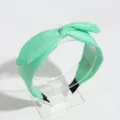 Mint green knot headband, stylish wide hair hoop, comfortable daily hair accessories SKU. - Bow Rabbit Ears Style / Emerald Green