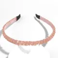 Korean style pink crystal rhinestone thin headband sweet sparkle hair hoop for women chic hair accessories - Pink Rhinestone Small Beads