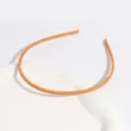 Orange frosted plastic headband with teeth anti-slip solid hair hoop versatile accessory - Narrow Edge / Turmeric