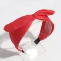 Red bowknot fabric headband for women, stylish wide hair hoop with cute bunny ear design. - Bow Rabbit Ears Style / Red