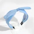 Light blue fabric bow headband stylish wide-brim hair hoop for women everyday fashion hair accessories - Bow Rabbit Ears Style / Sky Blue