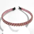 Pink crystal rhinestone headband sweet style hair hoop slim metal band hair accessory - Purple Rhinestone Small Beads