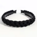 Diadema trenzada negra aro de pelo tejido accesorio para el cabello elegante de mujer - Negro
