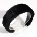 Schwarzes Plüsch-Haarband für Damen, kuscheliger Winter Haarreif, modisches Haaraccessoire. - Schwarz