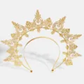 Gold Madonna Halo Headband Baroque Crown Lolita Tiara Hair Accessories for Women Party - Mary Halo Gold