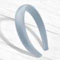 Bandeau en satin de couleur unie pour femme, cerceau de cheveux bleu clair, élégant. - Style Rembourré de Couleur Unie / Bleu Clair