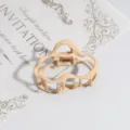 Pinza de pelo de metal mate para mujer, pinza de tiburón geométrica hueca, accesorio para el cabello. - Estilo Nube / Caqui