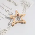 Pinza de pelo de metal kaki mate con forma de estrella, accesorio geométrico elegante. - Estilo Pentagrama / Caqui