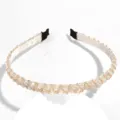 Korean style crystal beaded thin hair hoop sweet sparkling diamond headband for women daily wear - White Rhinestone Small Beads