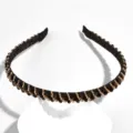 Black crystal beaded thin hair hoop metal headband sweet hair accessory for women stylish - Black Rhinestone Small Beads