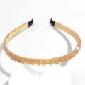 Korean style crystal beaded thin metal headband, sweet fairy hair accessory for women. - Champagne Rhinestone Small Beads