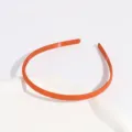 Orange matte plastic headband, slim anti-slip hair hoop with teeth for daily wear style. - Regular Fit / Orange