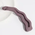 Matte purple banana hair clip for women, stylish elegant hair accessory for daily wear. - Wave Style / Deep purple