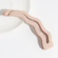 Matte pink banana hair clip, stylish wavy hair accessory for women, elegant daily hair styling. - Wave Style / Khaki