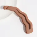 Matte brown wavy banana hair clip, stylish hair accessory for daily elegant hairstyles. - Wave Style / Orange