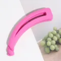 Pink frosted banana hair clip, stylish matte hair accessory for women and daily elegant styling. - Hollow Style / Rose Red