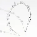 Double layer pearl headband minimalist hair hoop silver finish for women daily wear - Silver Double Layer Pearl