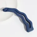 Matte Blue Wavy Banana Hair Clip Minimalist Hair Claw Fashion Elegant Hair Accessory for Women - Wave Style / Navy Blue