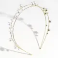Double Layer Pearl Headband Gold Alloy Hair Hoop Elegant Hair Accessories For Women - Gold Double Layer Pearl