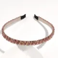 Korean crystal beaded headband pink rhinestone hair hoop sweet hair accessory for women - Purple Rhinestone Large Beads