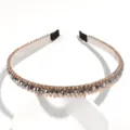 Sparkling crystal rhinestone thin metal headband elegant sweet hair hoop for women hair accessories - Gray Rhinestone + Seed Beads (Three Rows)