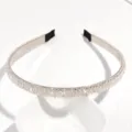 Korean style crystal beaded hair hoop elegant sparkling rhinestone headband for women - White Rhinestone + White Beads (Three Rows)