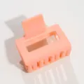 Pinza de pelo rectangular mate de color melocotón sólido para mujer, accesorio elegante. - Pinza cuadrada / Naranja