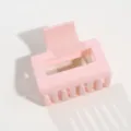 Pinza de pelo cuadrada rosa pinza de tiburón mate accesorio de cabello para uso diario. - Pinza cuadrada / Rosa