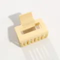 Pinza de pelo geométrica de color amarillo claro minimalista para mujeres, accesorio diario. - Pinza cuadrada / Amarillo