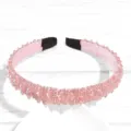 Pink crystal beaded headband, sweet rhinestone hair hoop for women and girls daily wear. - Beaded Pink