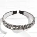 Sparkly Rhinestone Headband Crystal Hair Hoop Silver Hair Accessory Variant Model Option - Zirconia Inlaid Silver