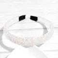 Korean style crystal beaded headband, sparkling rhinestone hair hoop for women daily wear. - Rhinestone White