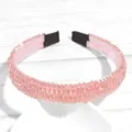 Pink crystal headband sparkly rhinestone hair hoop sweet cute hair accessories for women. - Inlaid Pink