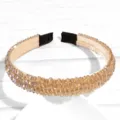 Sparkling crystal rhinestone headband for women, elegant champagne sparkling hair hoop for daily wear. - Inlaid Champagne
