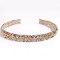 Korean style rhinestone headband sparkling crystal thin wire hair hoop sweet sweet hair accessory - Multicolor