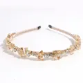 Elegante diadema de cristal y diamantes de imitación para mujer, accesorio para el pelo fiesta. - Champán