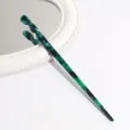 Green acetate twisted hair stick elegant vintage hairpin for women buns styling accessory - Green