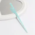 Light blue acetate hair stick elegant twisted hairpin vintage hair bun accessory for women - Cyan