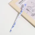 Blue and white acetate hair stick detail view, elegant design for cute daily hair styling. - Porcelain Blue