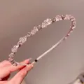 Elegante diadema de cristal rosa con diamantes de imitación para mujer, brillante. - Cristal Redondo Rosa