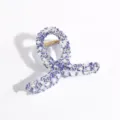 Sparkling blue rhinestone and pearl hair claw clip, elegant fashion accessory for women daily styling. - Blue