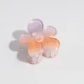 Gradient flower hair claw clip sweet cute half up hair accessory aesthetic cute style - 4cm Flower Purple Orange