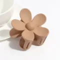 Matte flower hair claw clip detail shot, elegant brown hair accessory for women daily styling. - Light Coffee